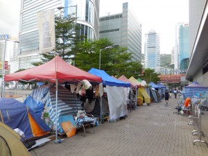 Tende dei manifestanti dopo la Umbrella Revoultion