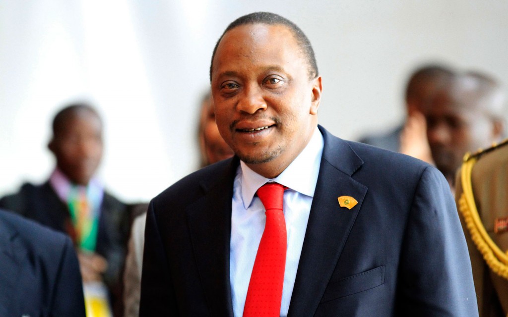 Kenya's President Kenyatta arrives for a meeting in Addis Ababa
