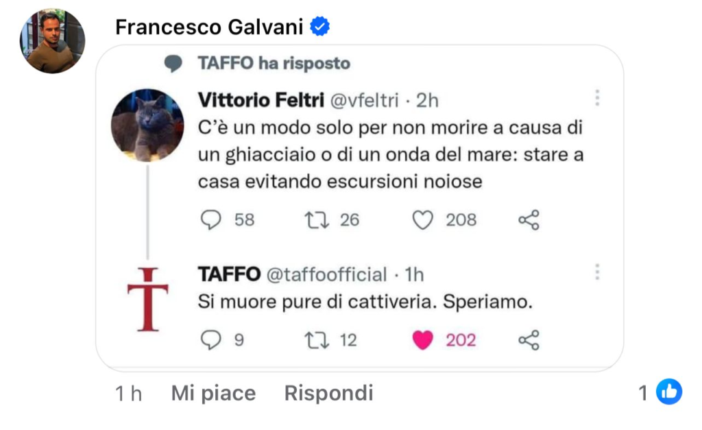 Tweet Taffo/Feltri